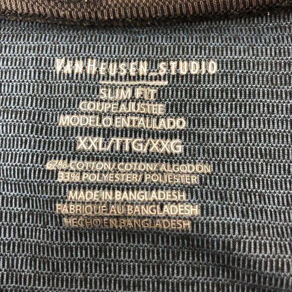 Mens Van Heusen Studio classic Fit Short Sleeve Shirt Blue Size XXL/TTG.      MS - Picture 3 of 4